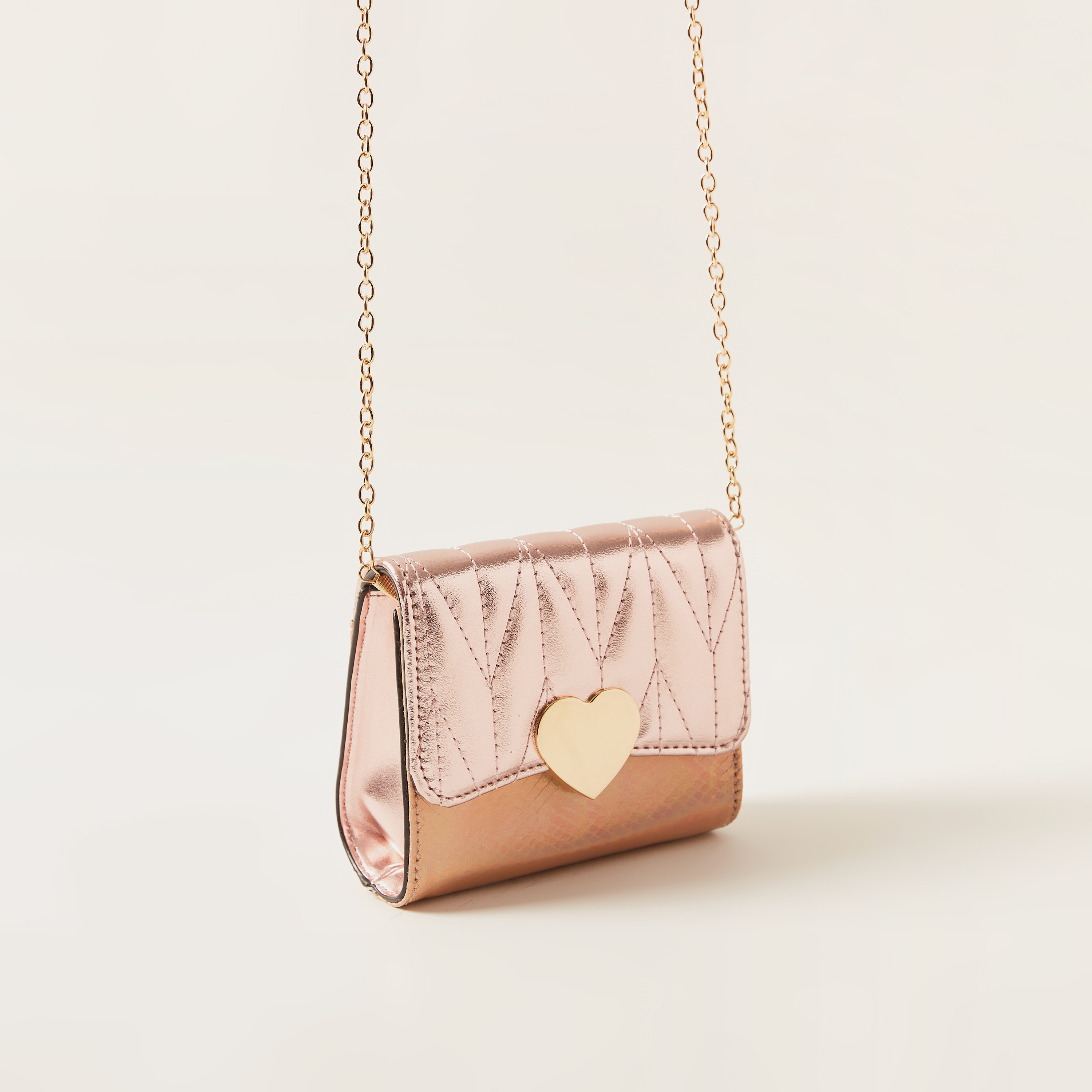Charmz Textured Crossbody Bag with Detachable Chain Strap-girls-accessories-bags-image-2
