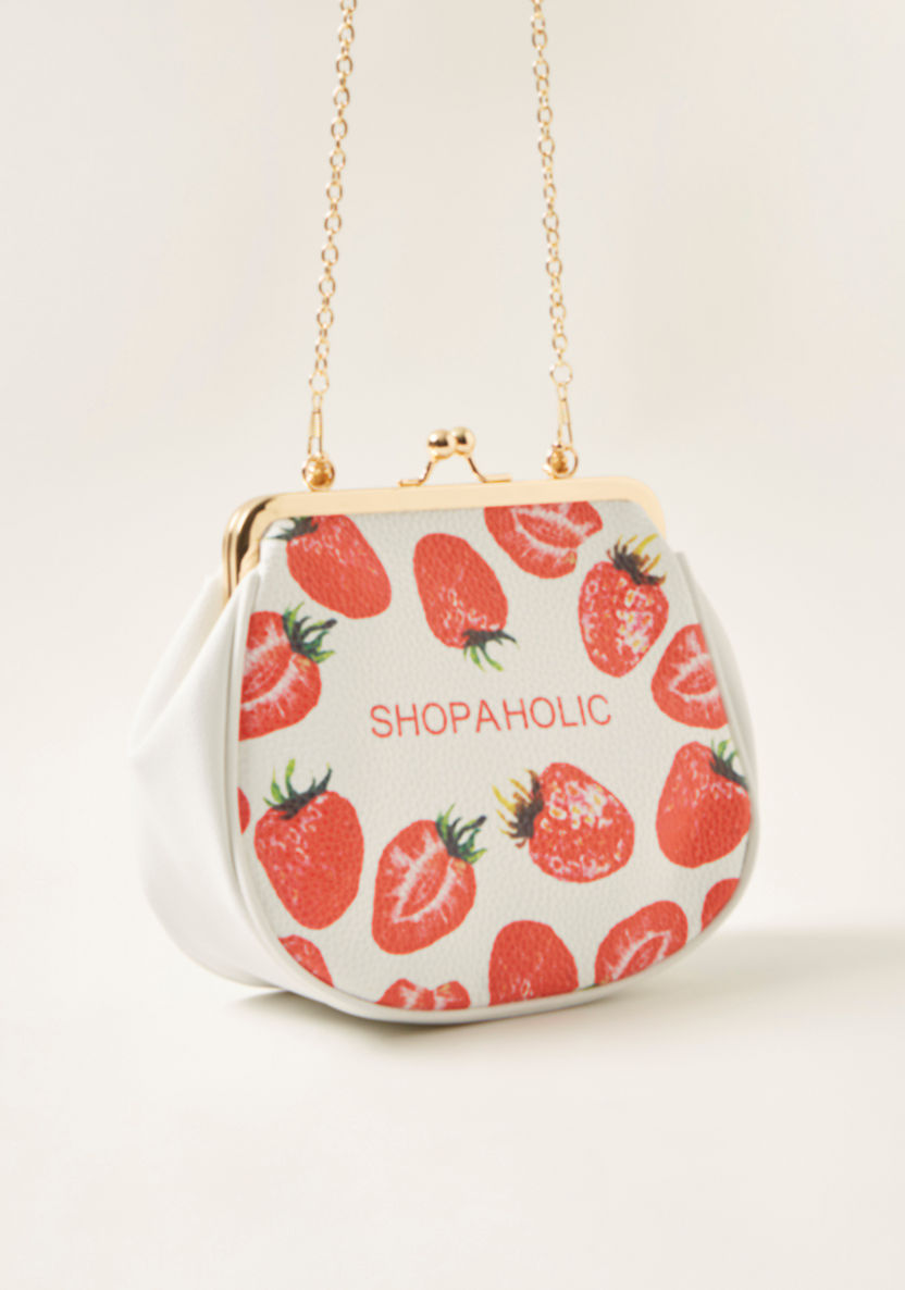 Charmz Printed Crossbody Bag with Chain Strap-Bags and Backpacks-image-1