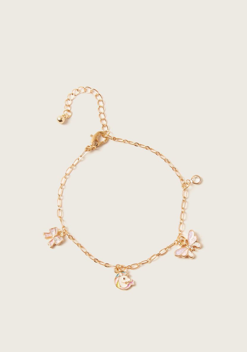 Charmz Metallic Charm Detail Anklet with Lobster Clasp Closure-Jewellery-image-0
