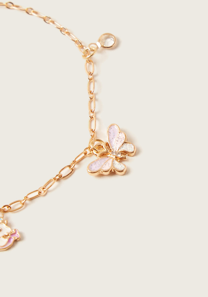 Charmz Metallic Charm Detail Anklet with Lobster Clasp Closure-Jewellery-image-1