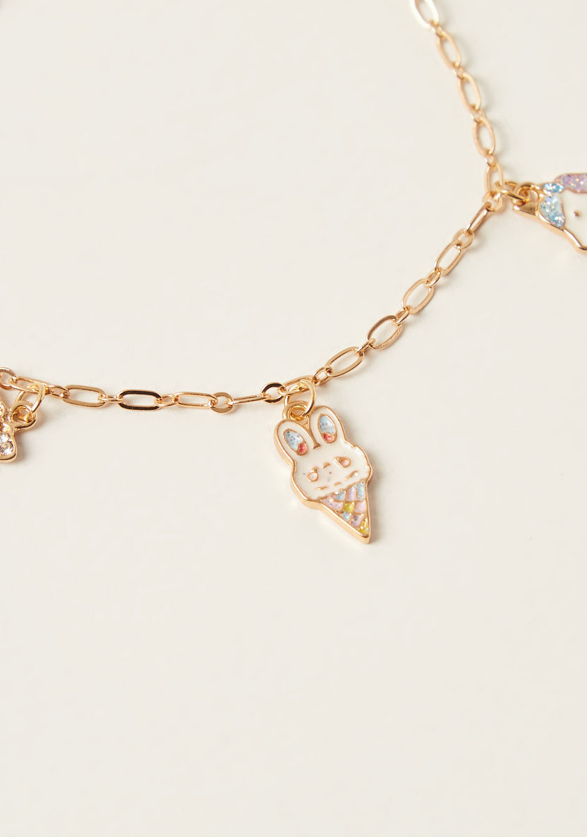 Charmz Metallic Anklet with Charm Detail and Lobster Clasp Closure-Jewellery-image-1
