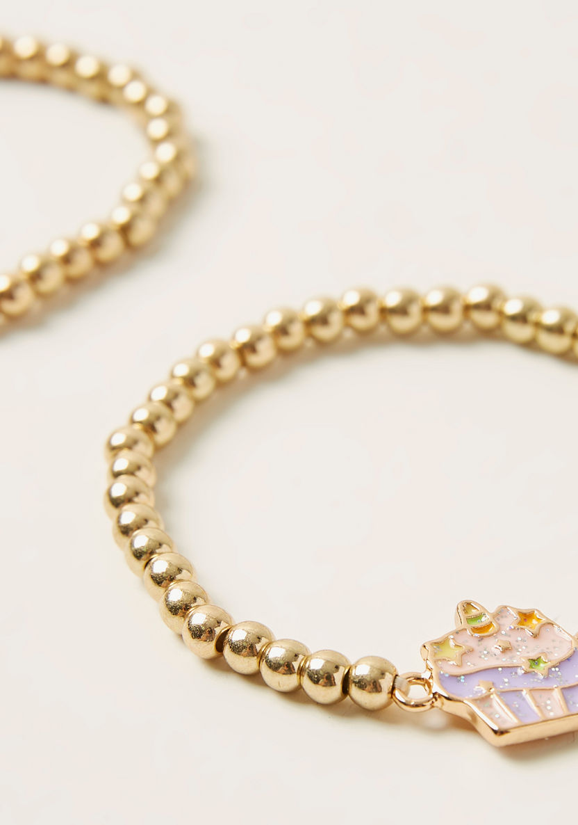 Charmz Cupcake Applique Beaded Bracelet - Set of 2-Jewellery-image-1