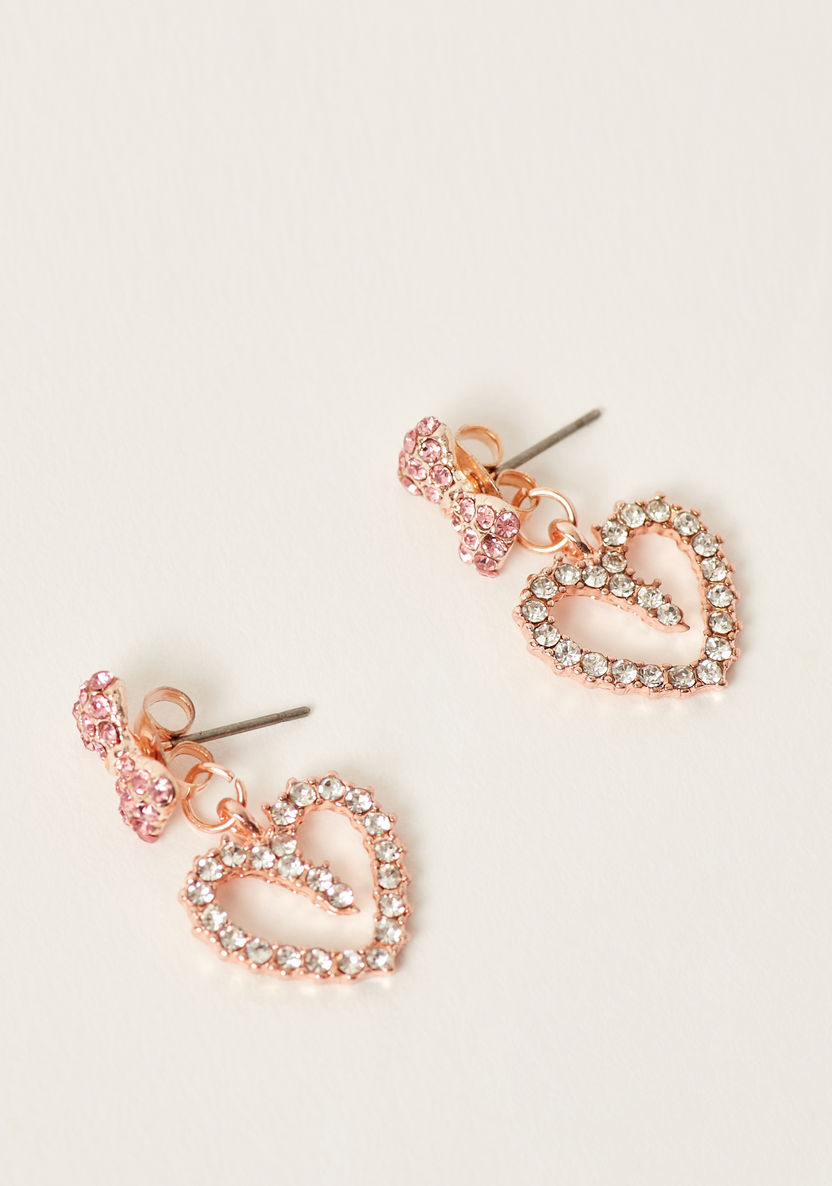 Charmz Embellished Heart Shaped Earrings with Pushback Closure-Jewellery-image-0