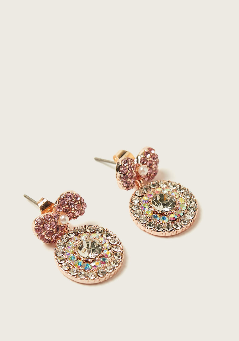 Charmz Studded Dangler Earrings with Pushback Closure-Jewellery-image-0