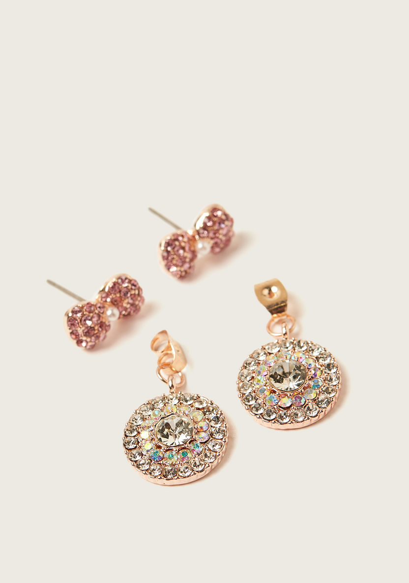 Charmz Studded Dangler Earrings with Pushback Closure-Jewellery-image-1