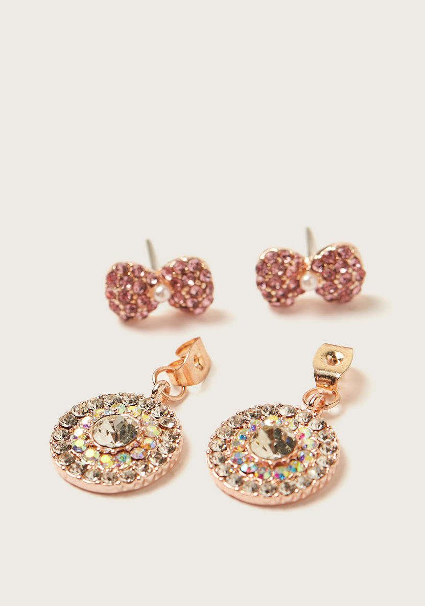 Charmz Studded Dangler Earrings with Pushback Closure-Jewellery-image-2
