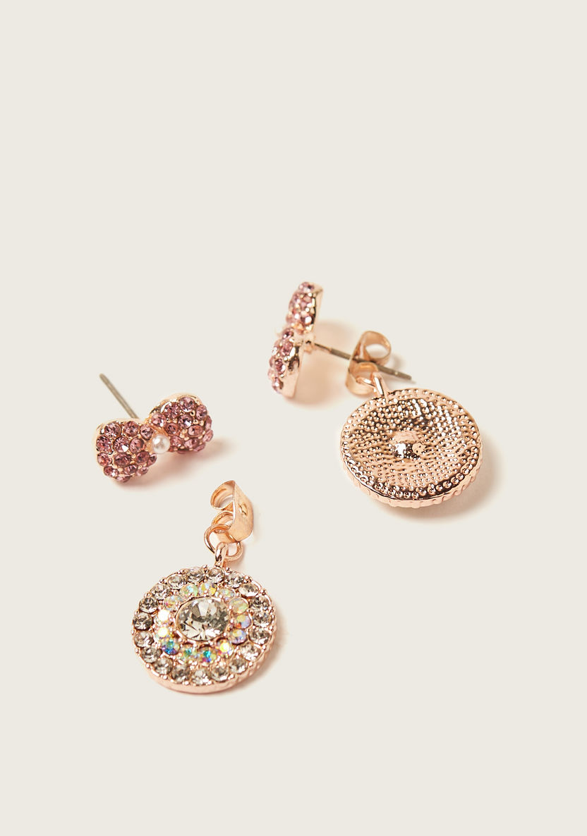 Charmz Studded Dangler Earrings with Pushback Closure-Jewellery-image-3