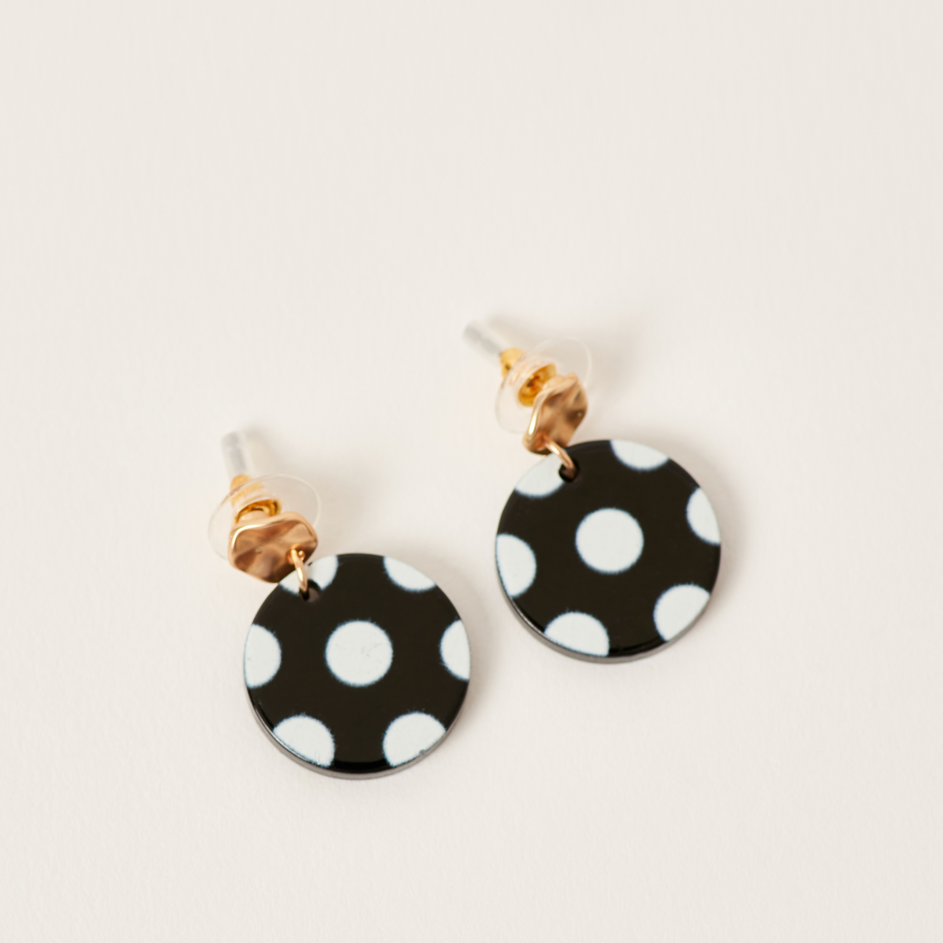 Charmz Polka Dots Printed Earrings with Pushback Closure-girls-accessories-jewellery-image-1