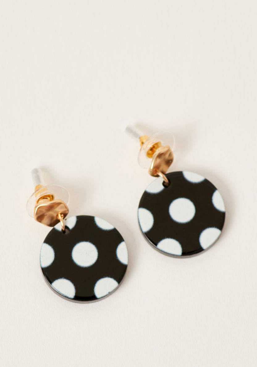 Charmz Polka Dots Printed Earrings with Pushback Closure-Jewellery-image-0