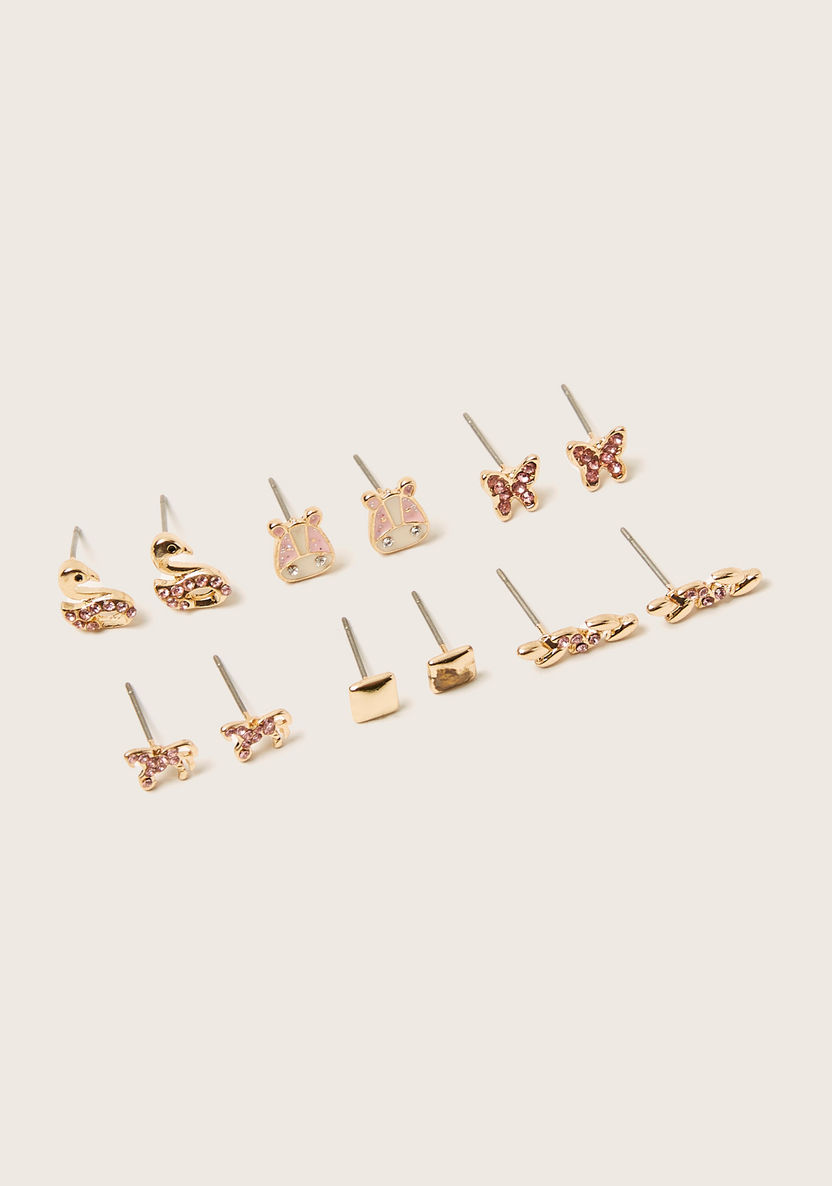 Charmz Metallic Earrings - Set of 6-Jewellery-image-0
