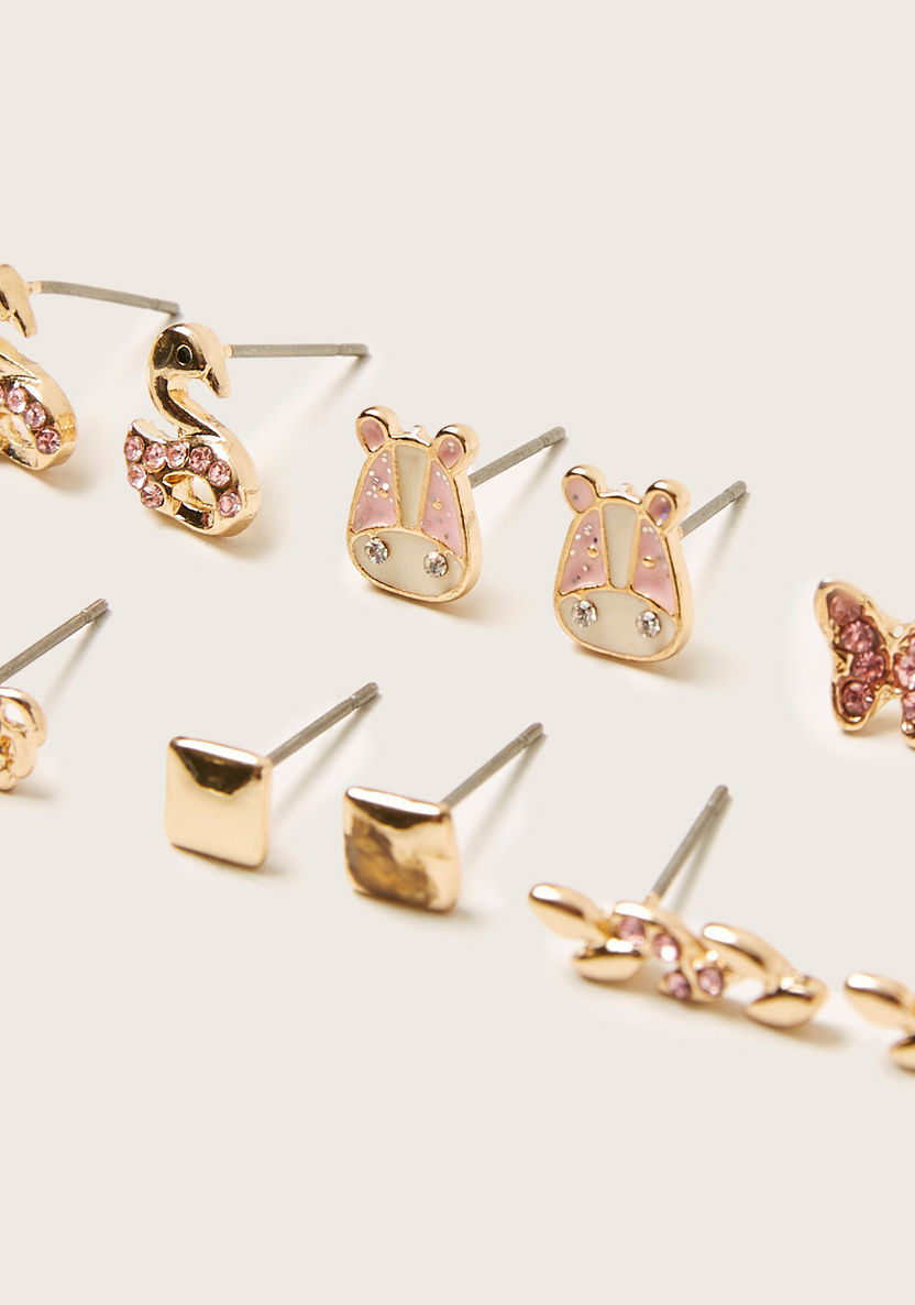 Charmz Metallic Earrings - Set of 6-Jewellery-image-1