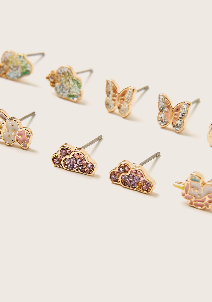 Charmz Studded Earrings with Pushback Closure - Set of 6-Jewellery-image-1