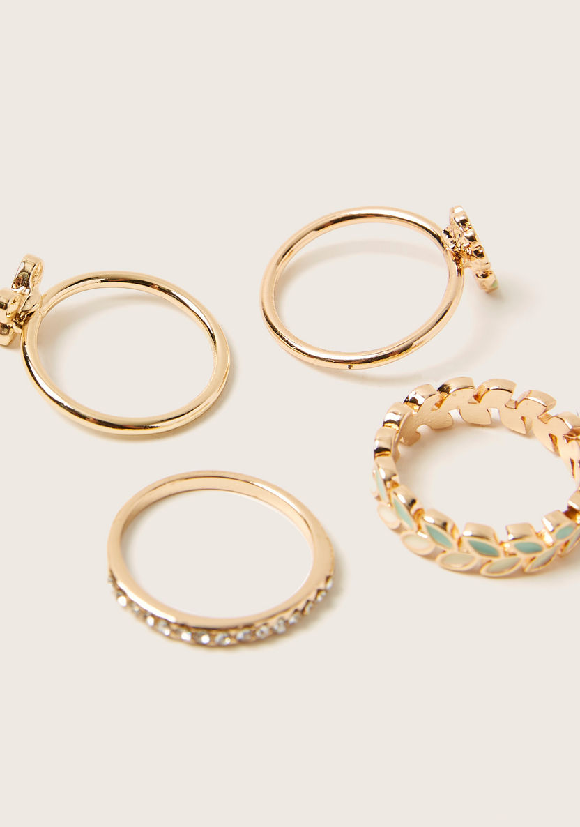 Charmz Studded Detail Finger Ring - Set of 4-Jewellery-image-2