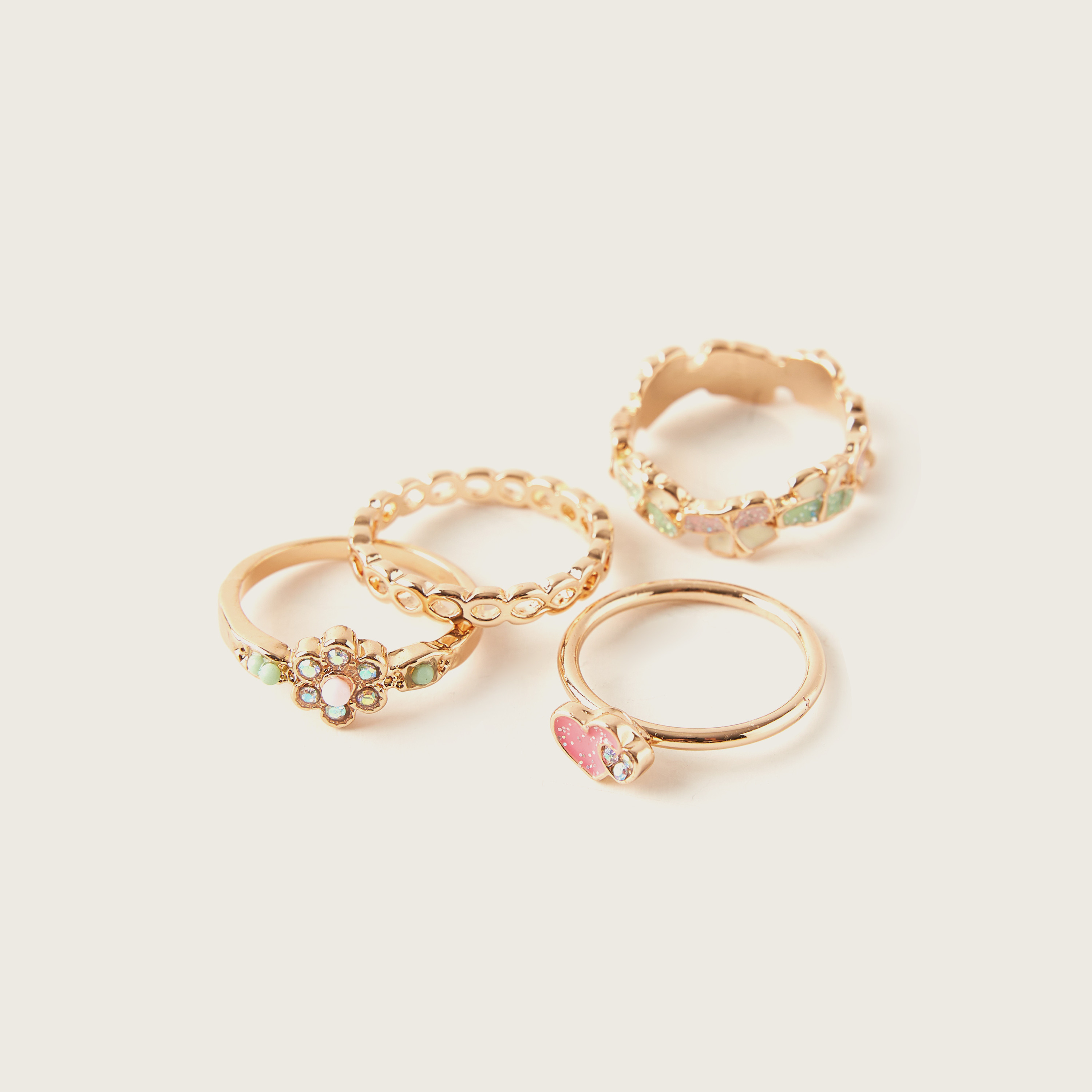 Charmz Embellished Ring - Set of 4-girls-accessories-jewellery-image-2