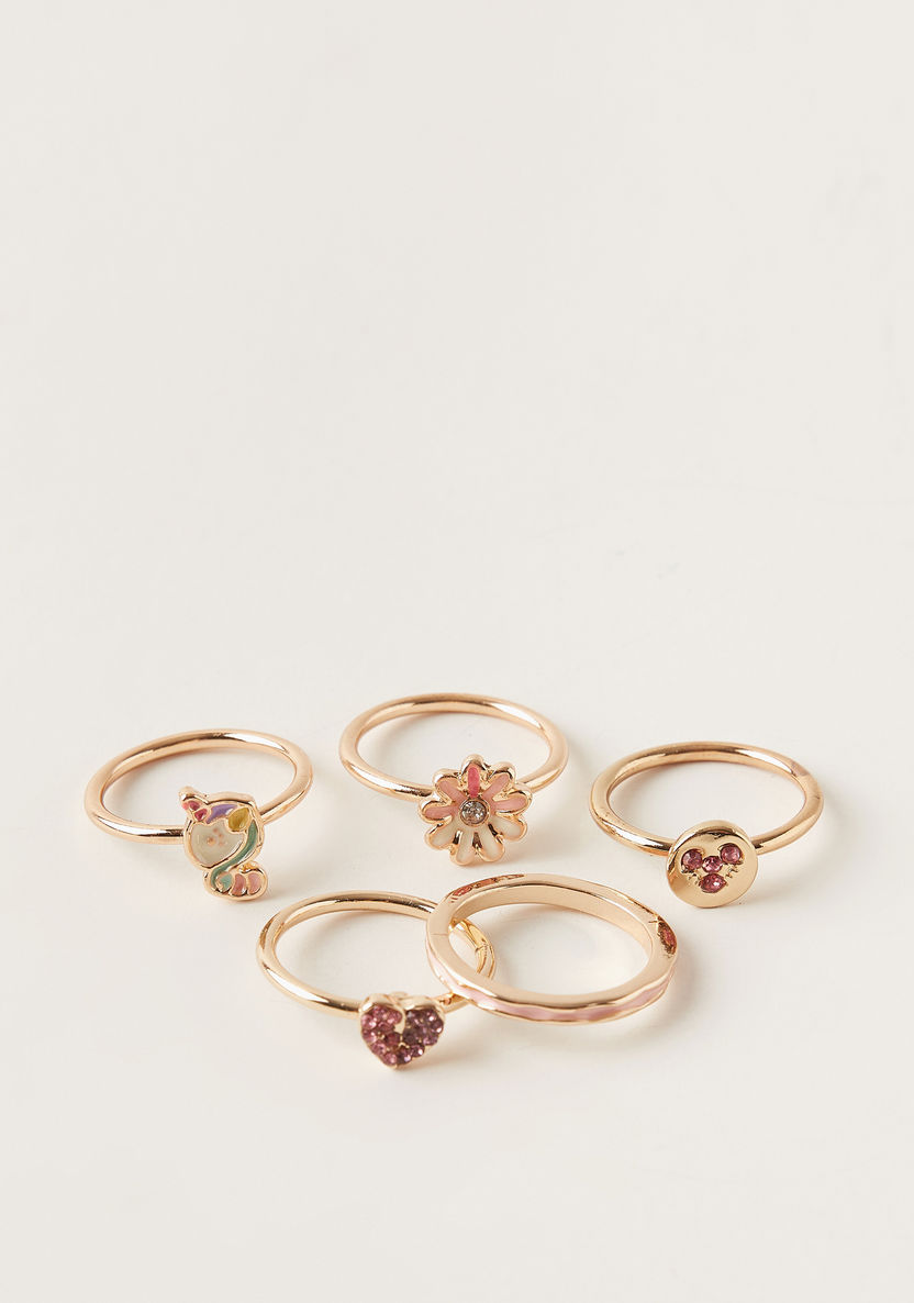 Charmz Embellished Ring - Set of 5-Jewellery-image-0