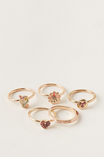 Charmz Embellished Ring - Set of 5