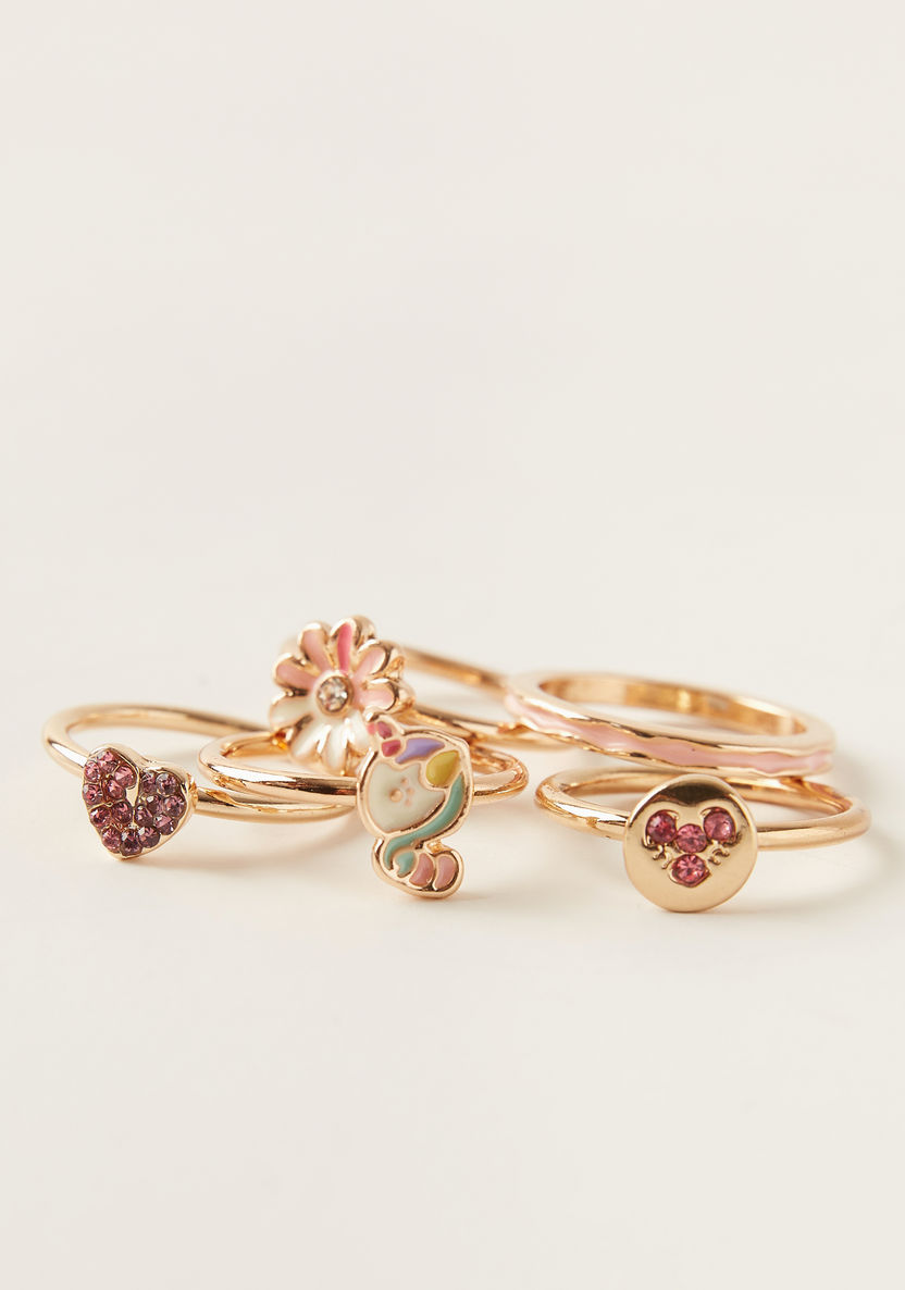 Charmz Embellished Ring - Set of 5-Jewellery-image-3