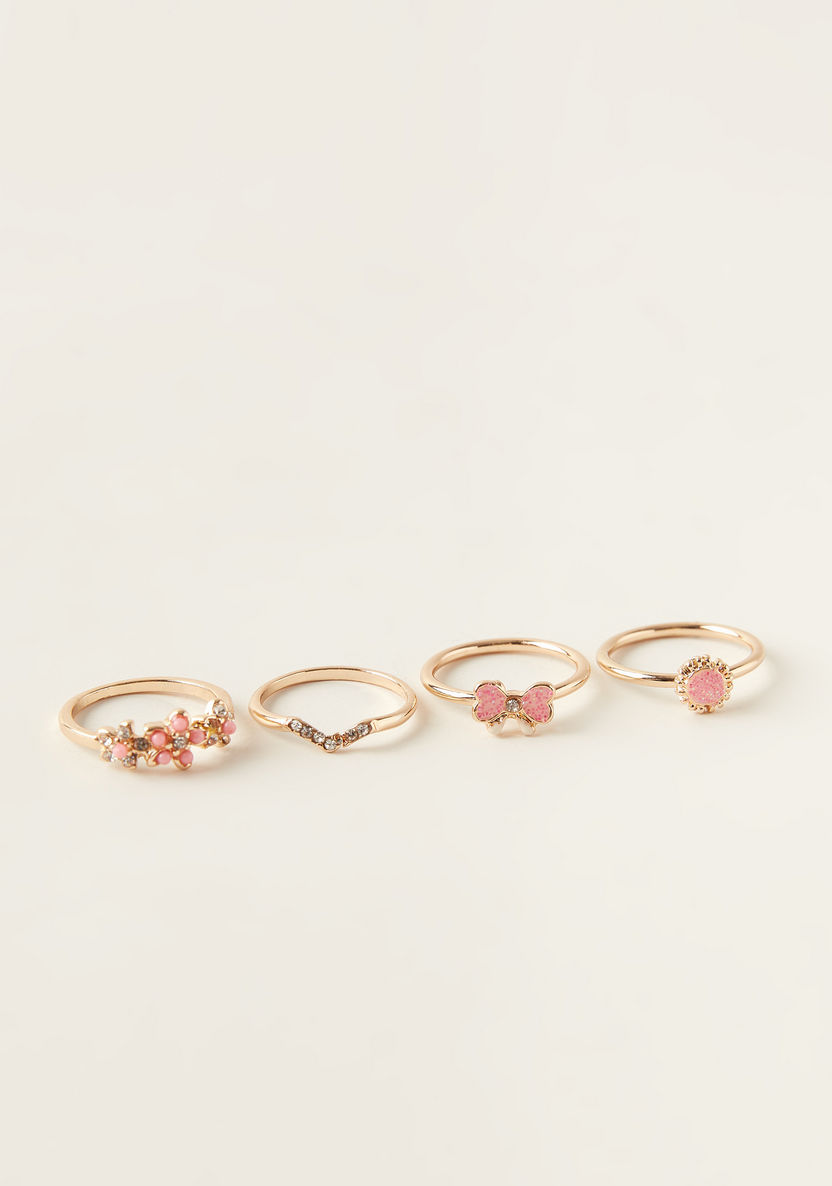 Charmz Embellished Ring - Set of 4-Jewellery-image-2