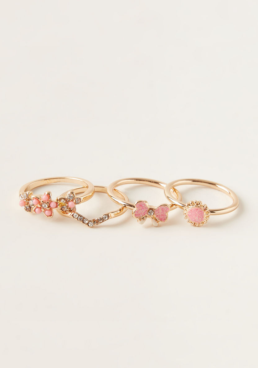 Charmz Embellished Ring - Set of 4-Jewellery-image-3