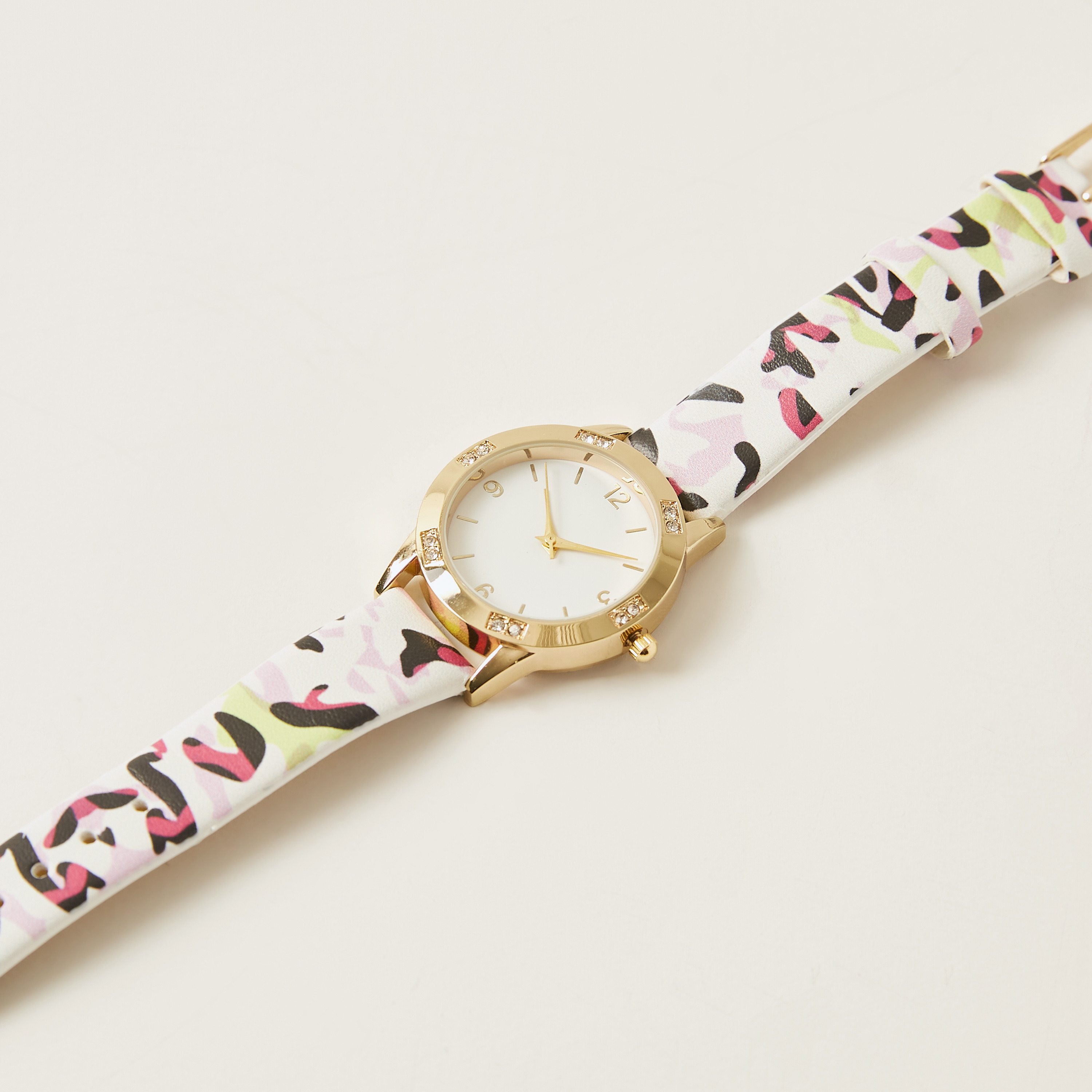 ساعة يد بقرص مستدير وتزيينات وطبعات من تشارمز-girls-accessories-watches-image-3