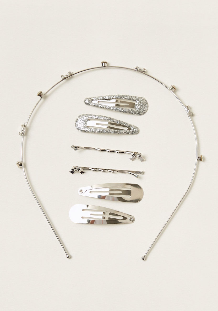 Charmz Metallic Detail 7-Piece Hair Accessory Set-Hair Accessories-image-0