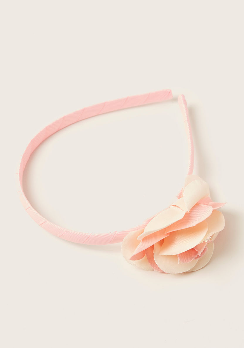 Charmz Textured Hairband with Flower Applique Detail-Hair Accessories-image-2