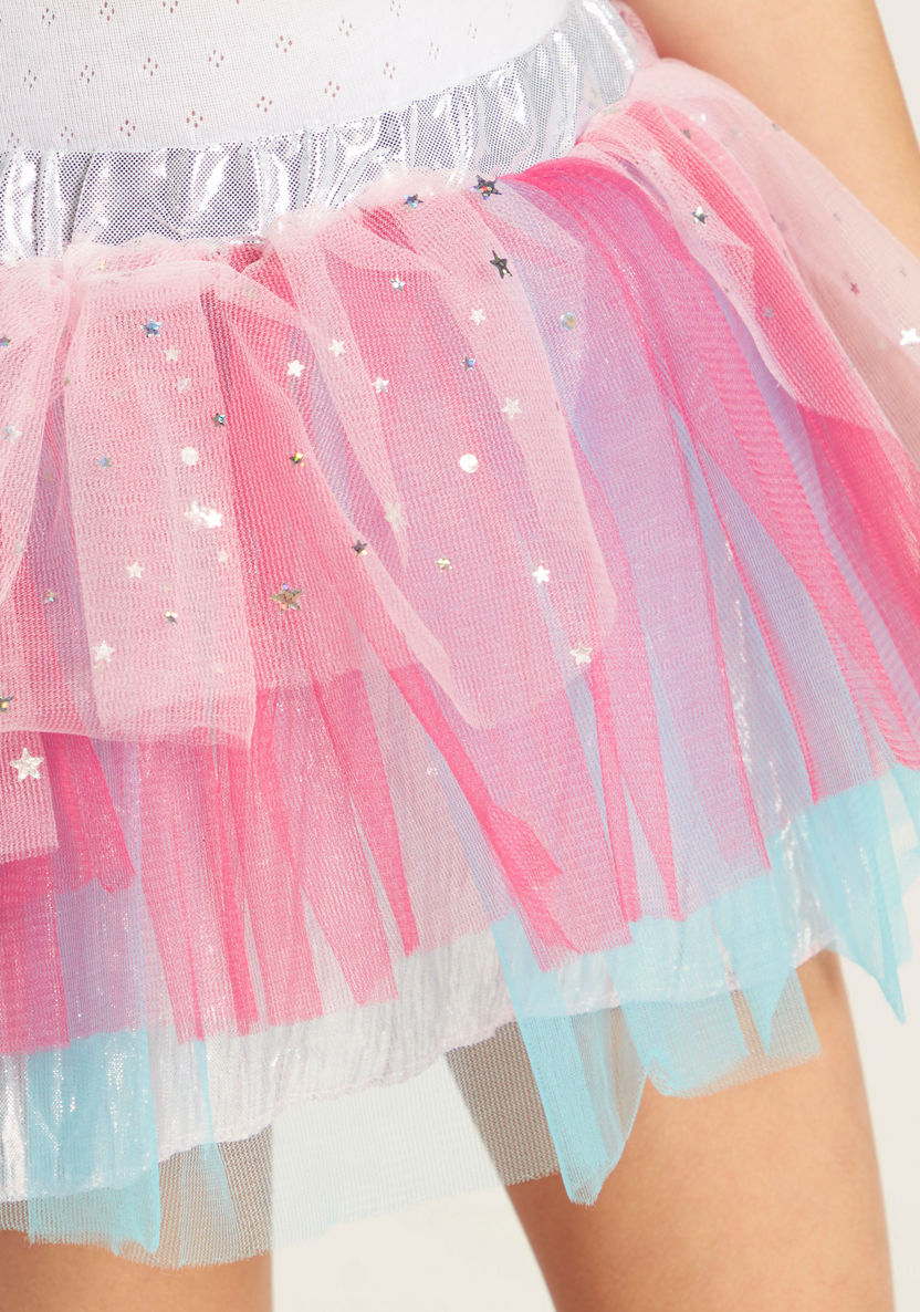 Charmz Star Print Tutu Skirt-Girls-image-2