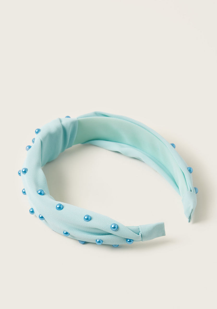 Charmz Solid Hairband with Pearl and Knot Detail-Hair Accessories-image-0