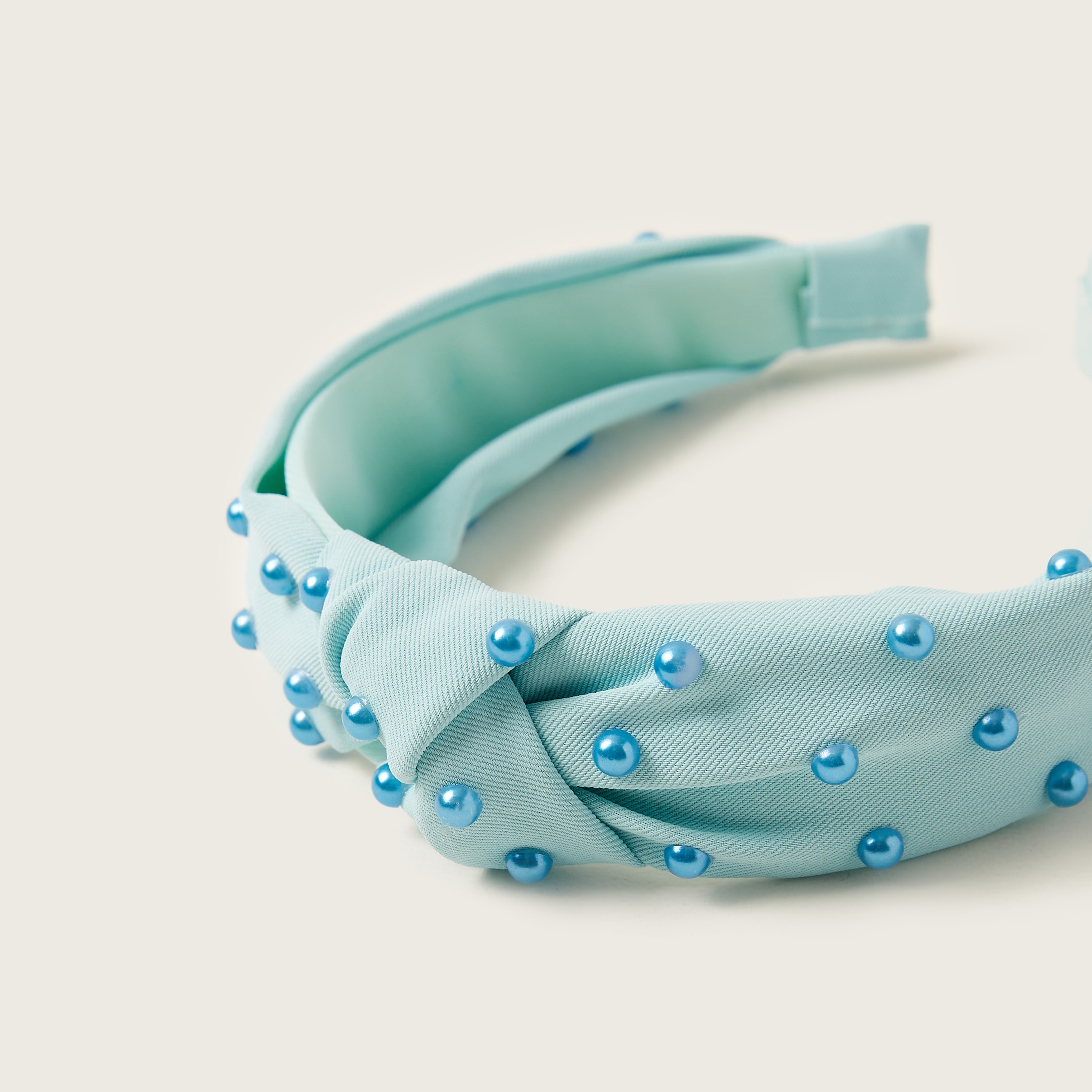 شريطة شعر سادة بتزيينات لؤلؤ وعقدة من تشارمز-baby-girls-accessories-hairaccessories-image-2