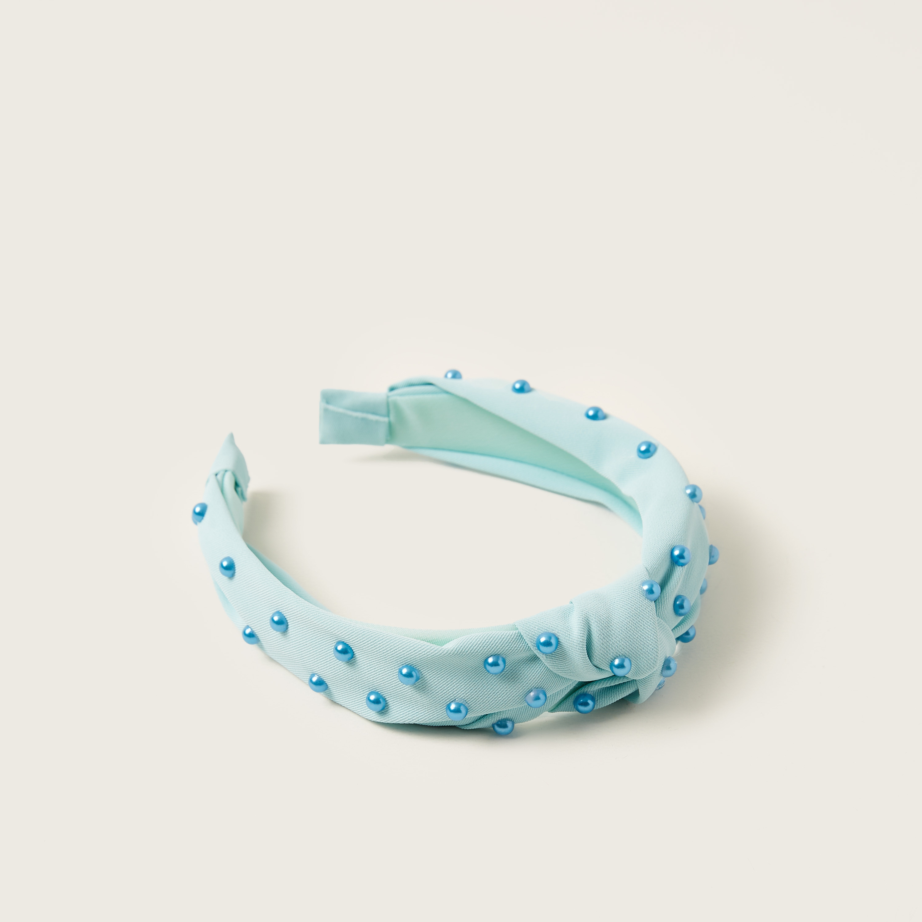 شريطة شعر سادة بتزيينات لؤلؤ وعقدة من تشارمز-baby-girls-accessories-hairaccessories-image-3