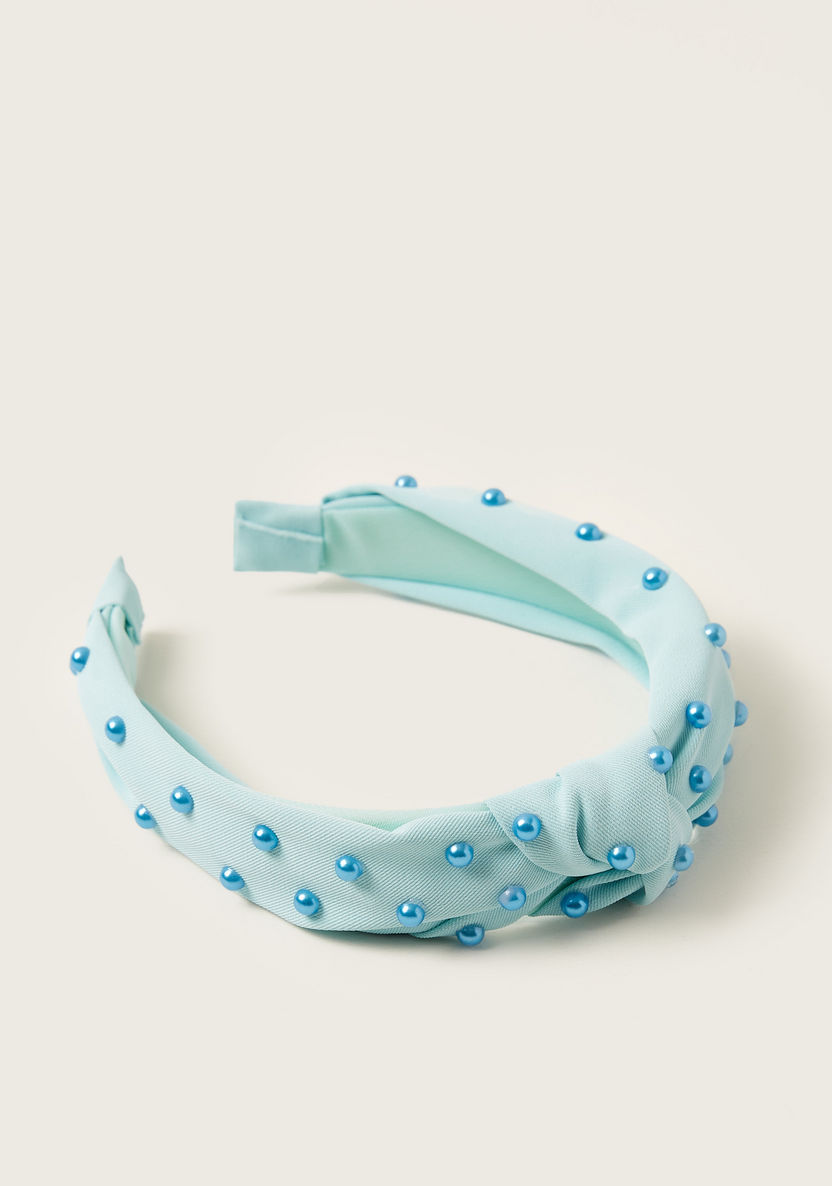 Charmz Solid Hairband with Pearl and Knot Detail-Hair Accessories-image-2