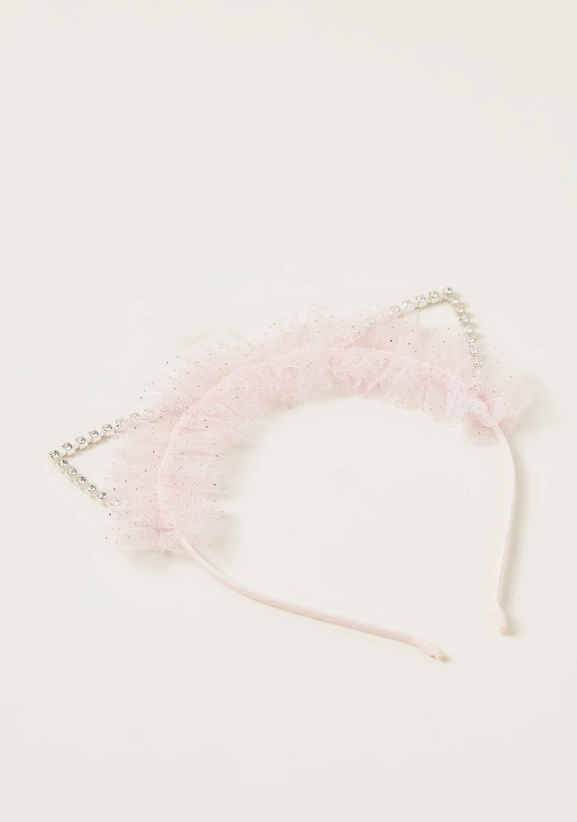 Charmz Stone Studded Hair Band with Plush Detail-Hair Accessories-image-0
