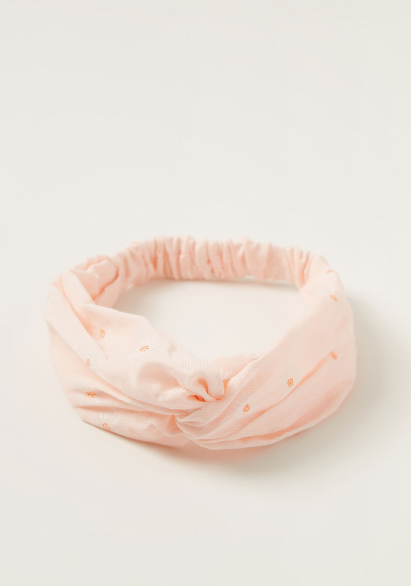 Charmz Floral Print Soft Headband with Knot Detail-Hair Accessories-image-1