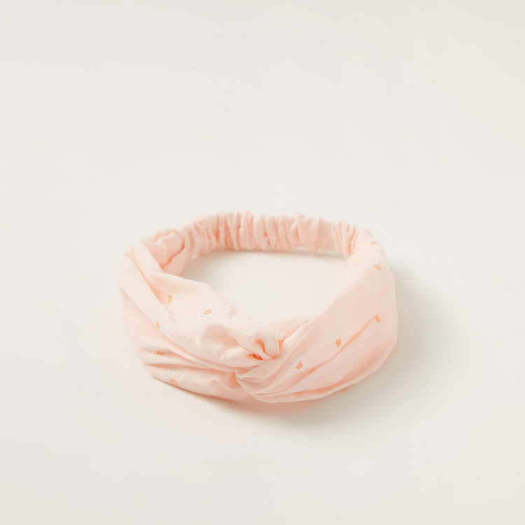Charmz Floral Print Soft Headband with Knot Detail