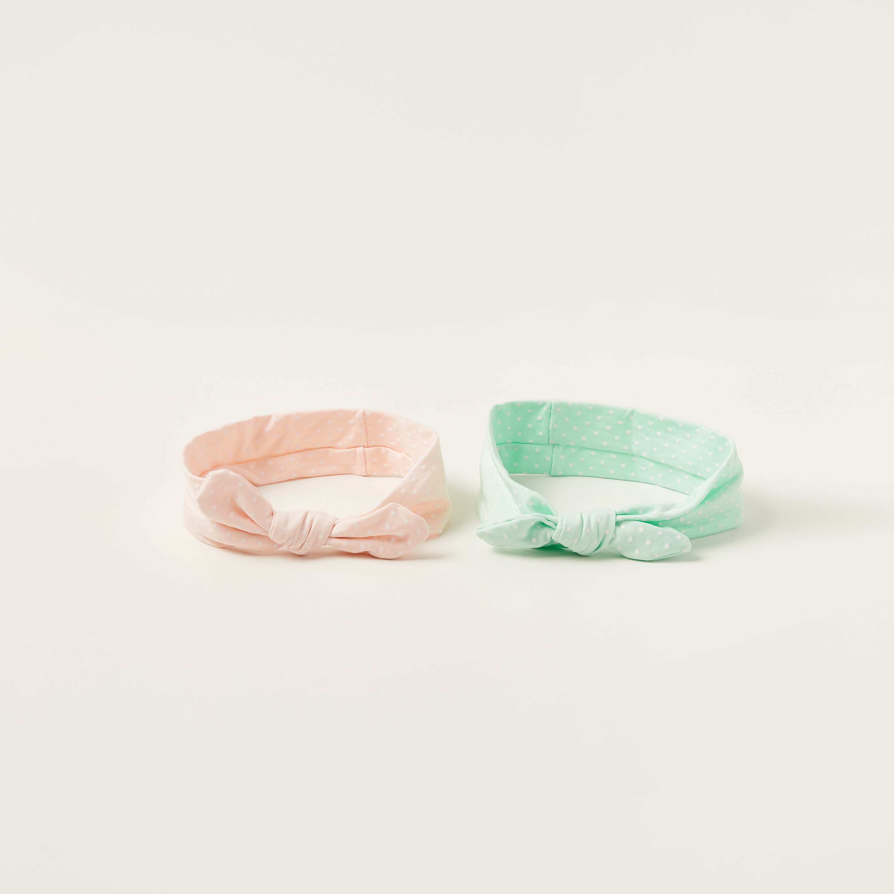 شرائط شعر بطبعات وزينة فيونكة من تشارمز- طقم من قطعتين-baby-girls-accessories-hairaccessories-image-2