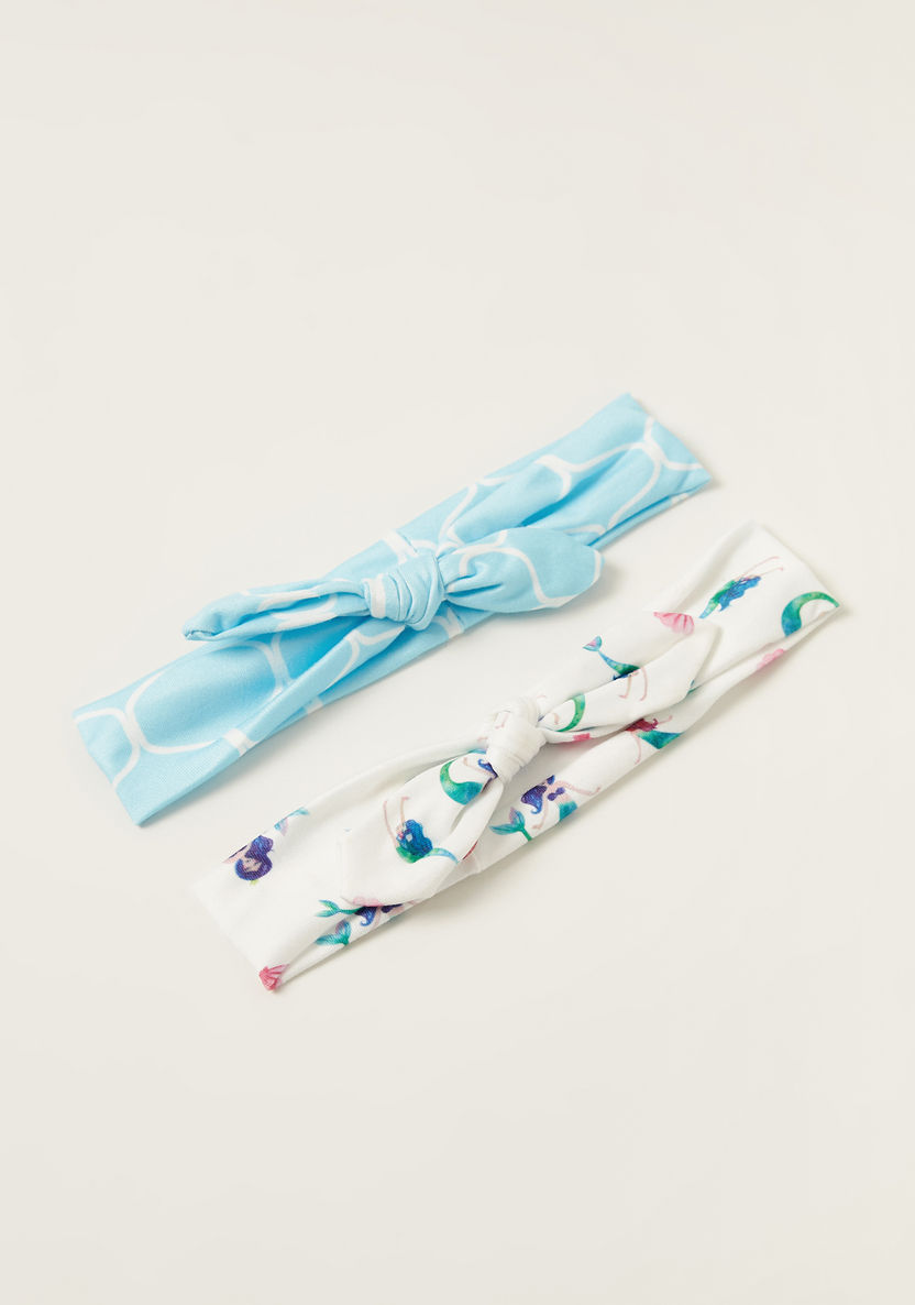 Charmz Printed Headband with Bow Accent - Set of 2-Hair Accessories-image-0