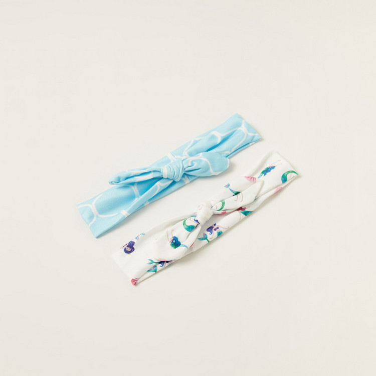 Charmz Printed Headband with Bow Accent - Set of 2