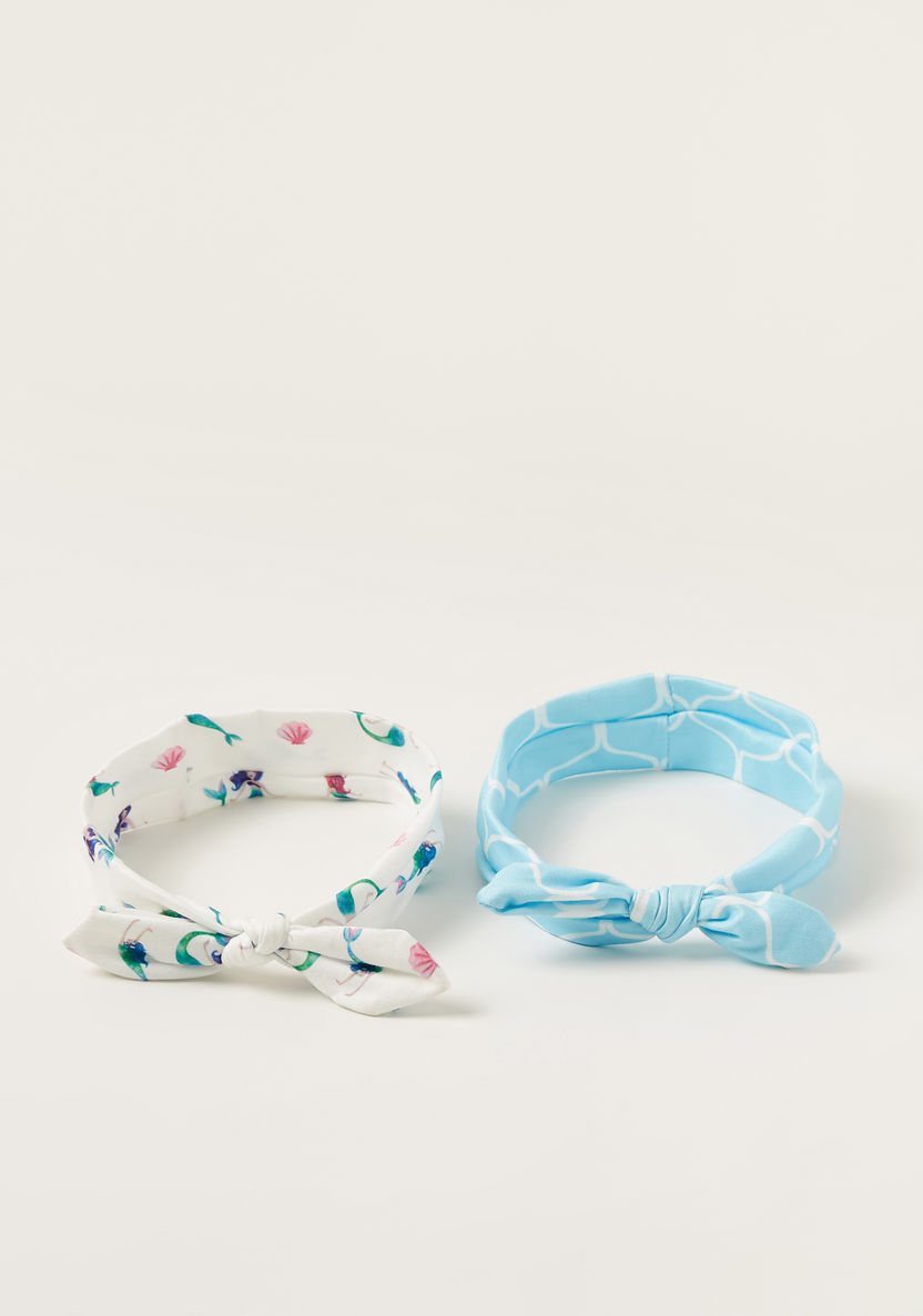 Charmz Printed Headband with Bow Accent - Set of 2-Hair Accessories-image-1