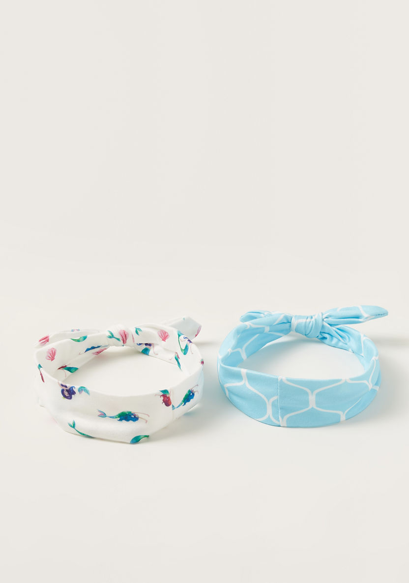 Charmz Printed Headband with Bow Accent - Set of 2-Hair Accessories-image-2