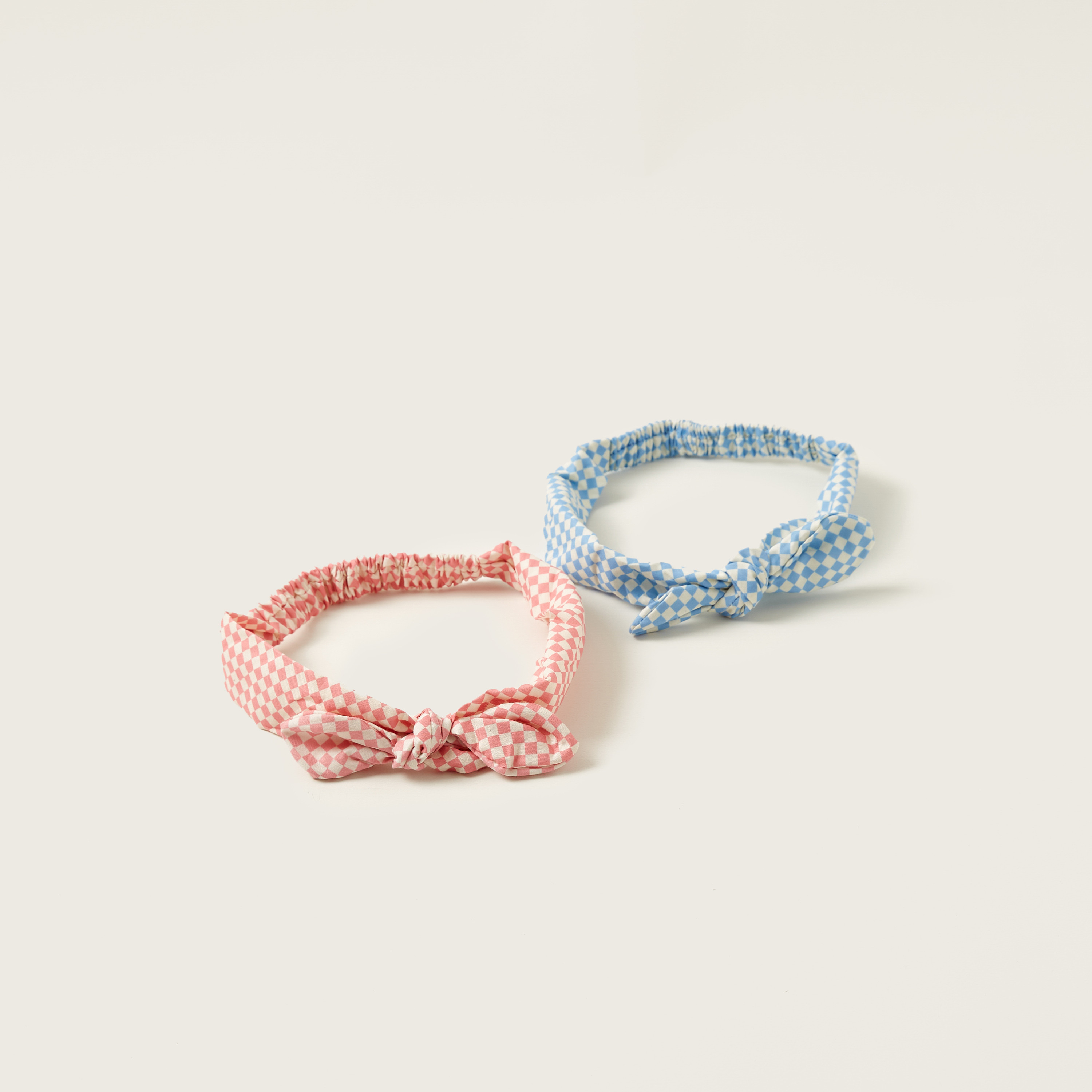 Charmz Checked Soft Headband with Knot Detail - Set of 2-baby-girls-accessories-hairaccessories-image-2