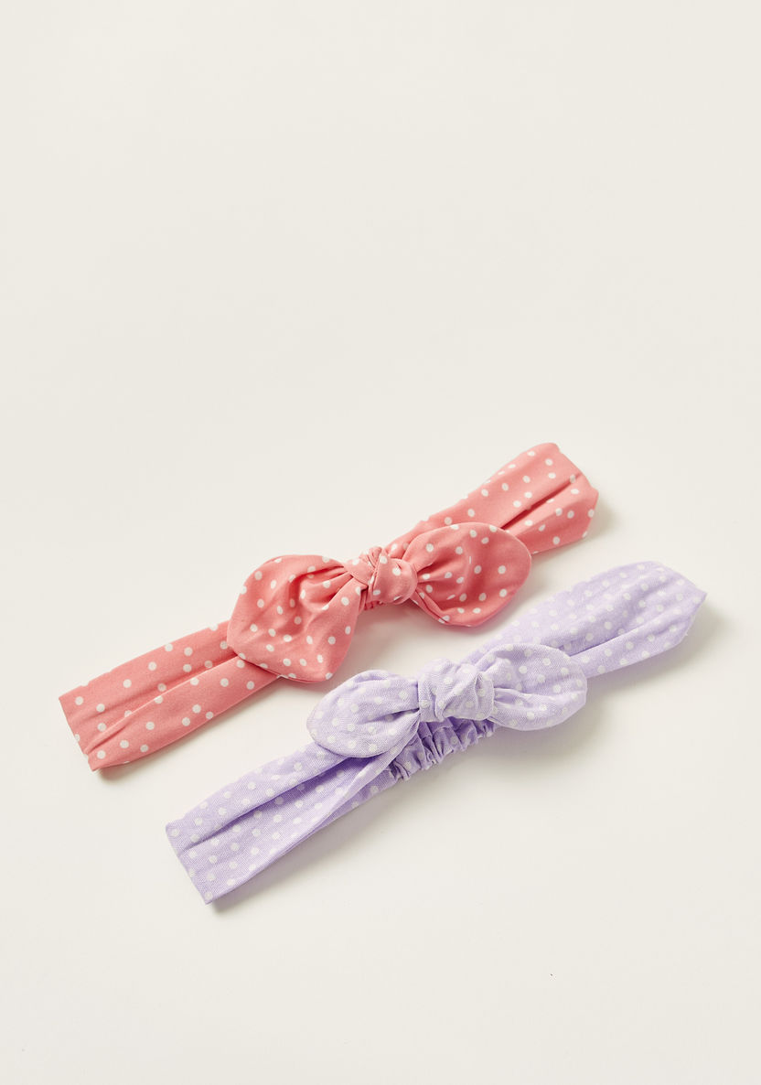 Charmz Printed Headband with Bow Accent - Set of 2-Hair Accessories-image-0
