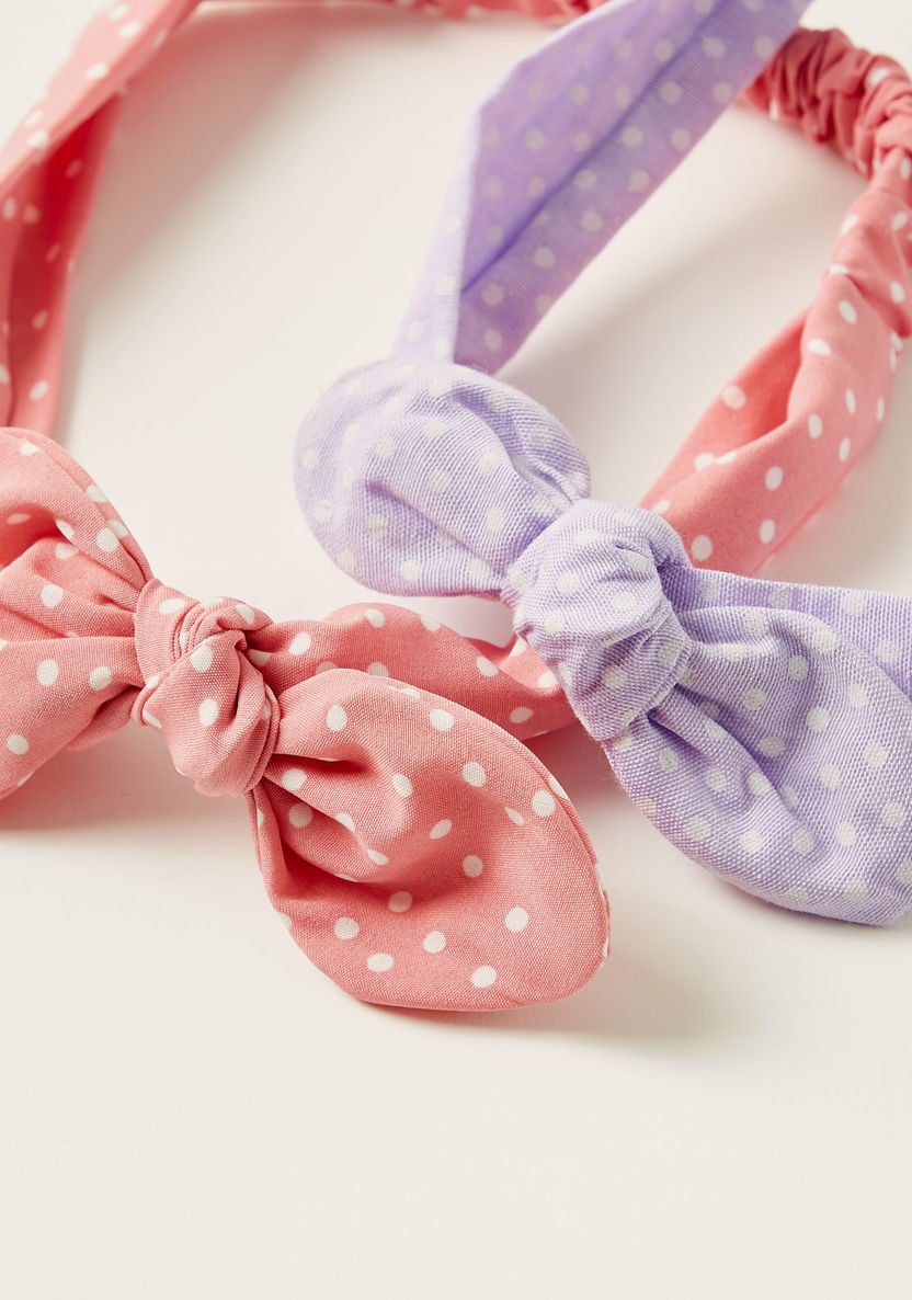 Charmz Printed Headband with Bow Accent - Set of 2-Hair Accessories-image-3