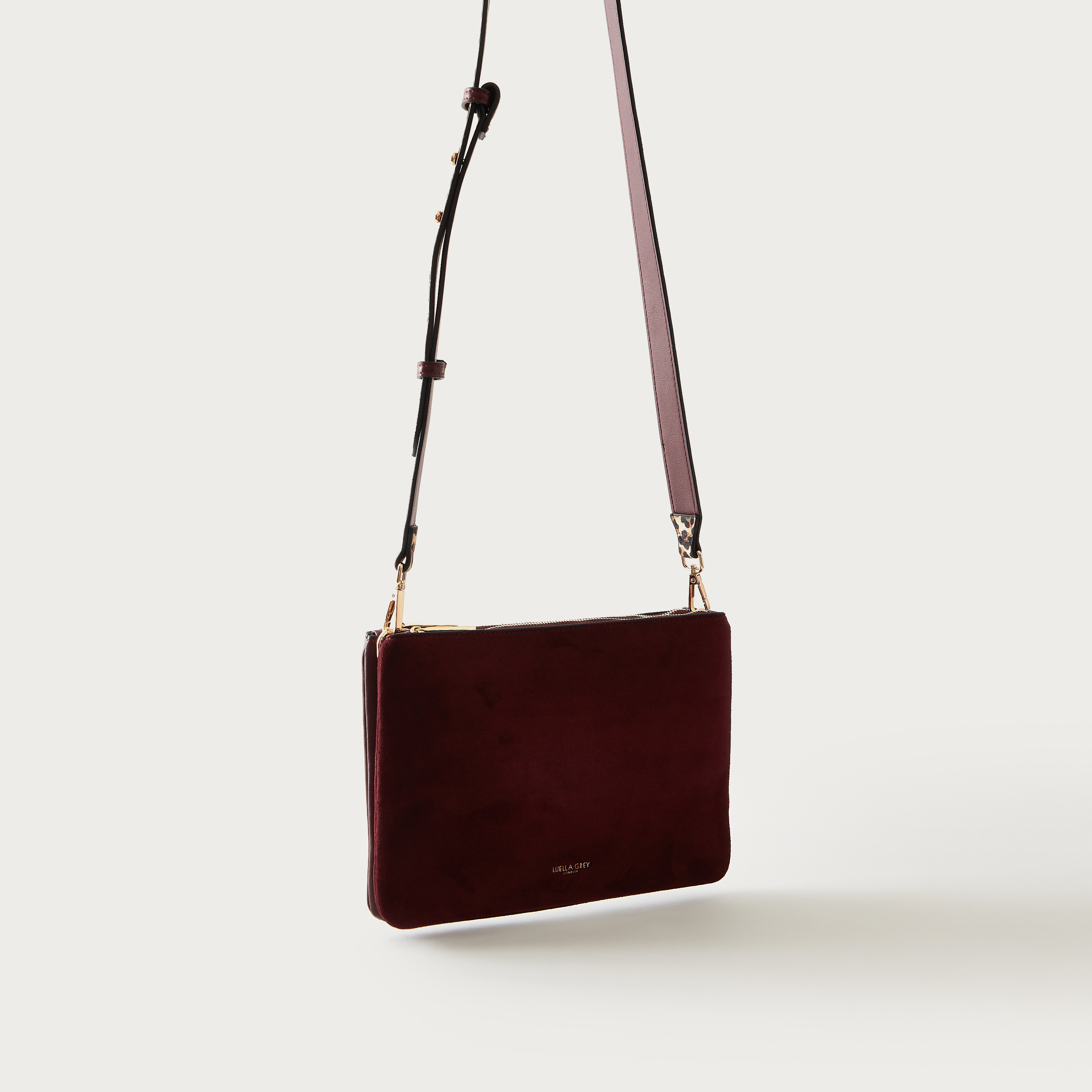 Shop LUELLA GREY Textured Crossbody Bag with Animal Print