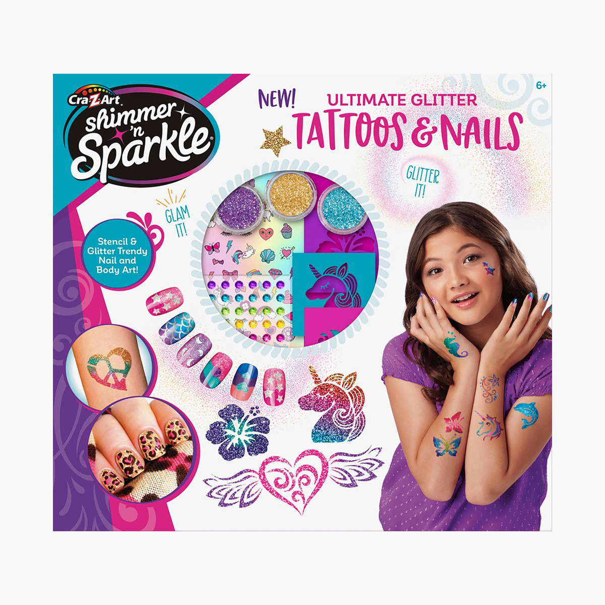 Shimmer & Sparkle Nails and Body Tattoos DIY Set-toys-roleplay-makeupandcosmeticsets-image-1