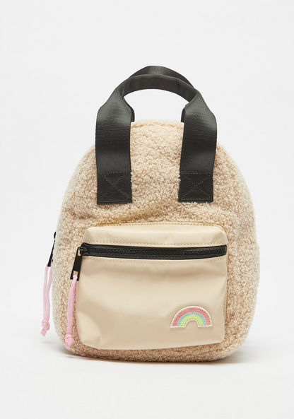 Little Missy Textured Backpack with Adjustable Straps and Zipper Closure