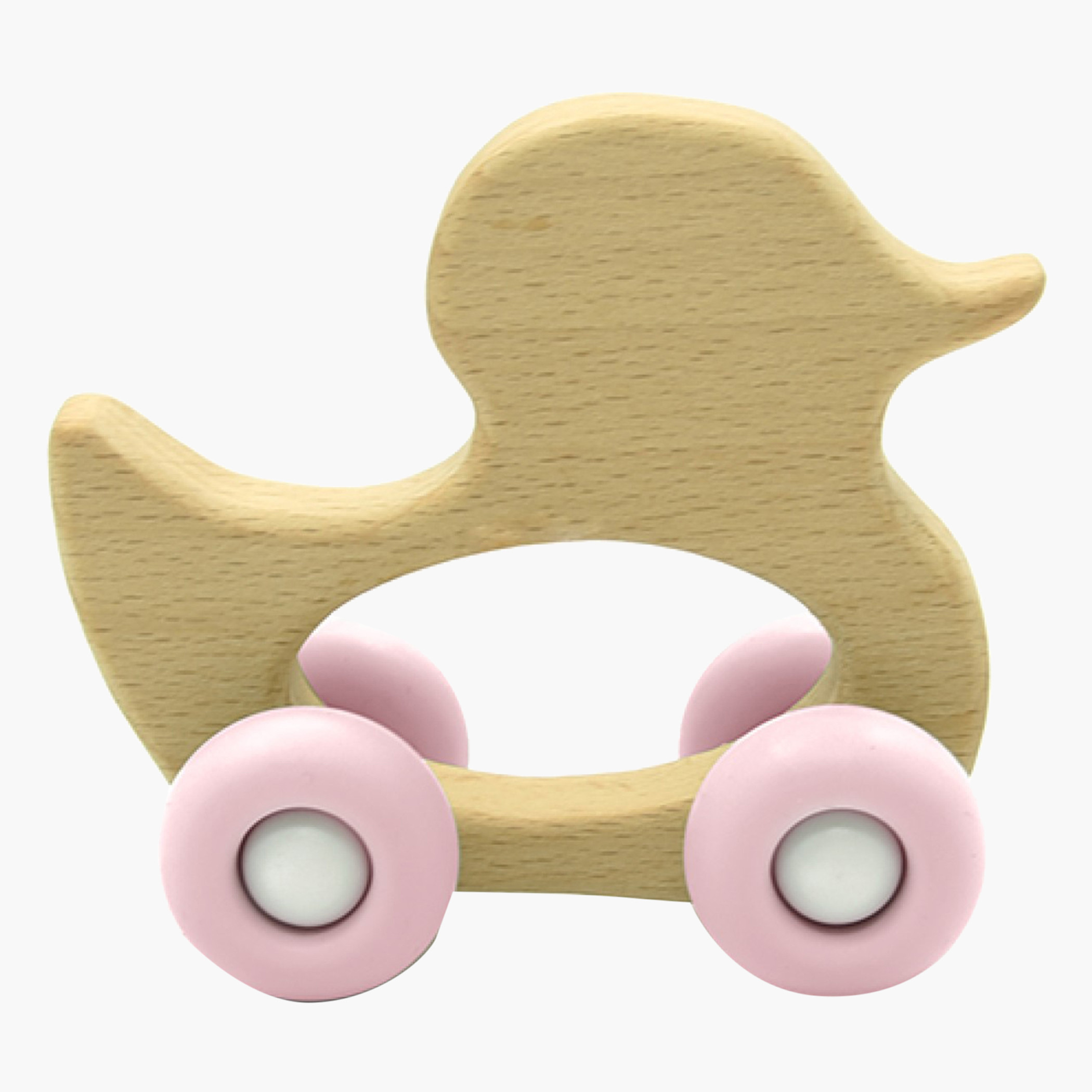 عضاضة بتصميم بطة من السيليكون والخشب من لوكو-baby-feeding-teethers-image-1