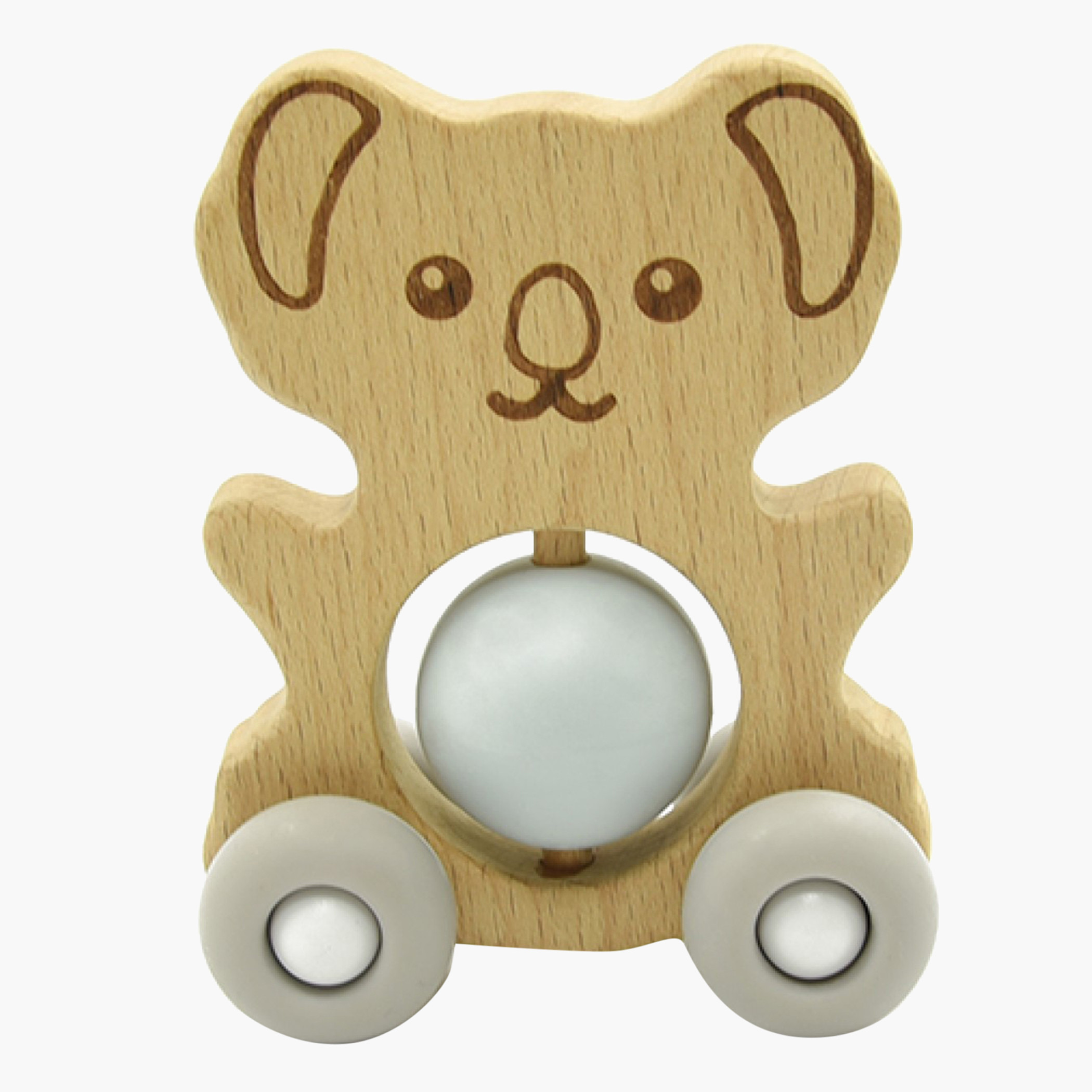 Luqu Silicone and Wood Wheelie Toy Teether-baby-feeding-teethers-image-1