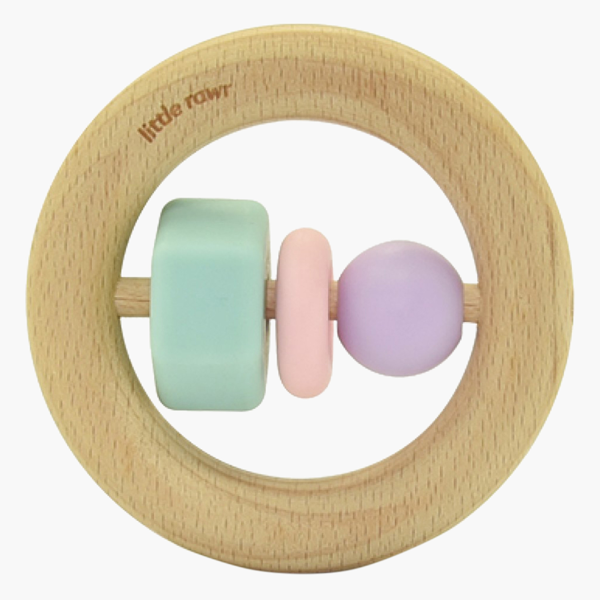 Luqu Silicone and Wood Circle Teether-baby-feeding-teethers-image-1