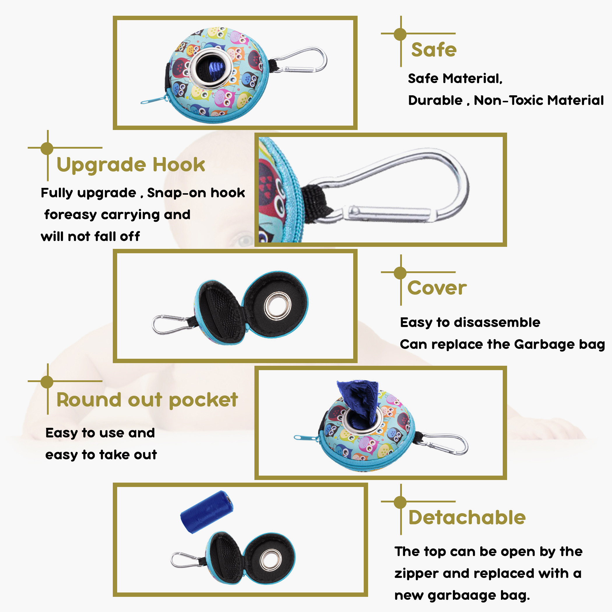 مجموعة موزع أكياس حفاضات وقطع تبديل من لوكو-baby-diapering-binsandrefills-image-12