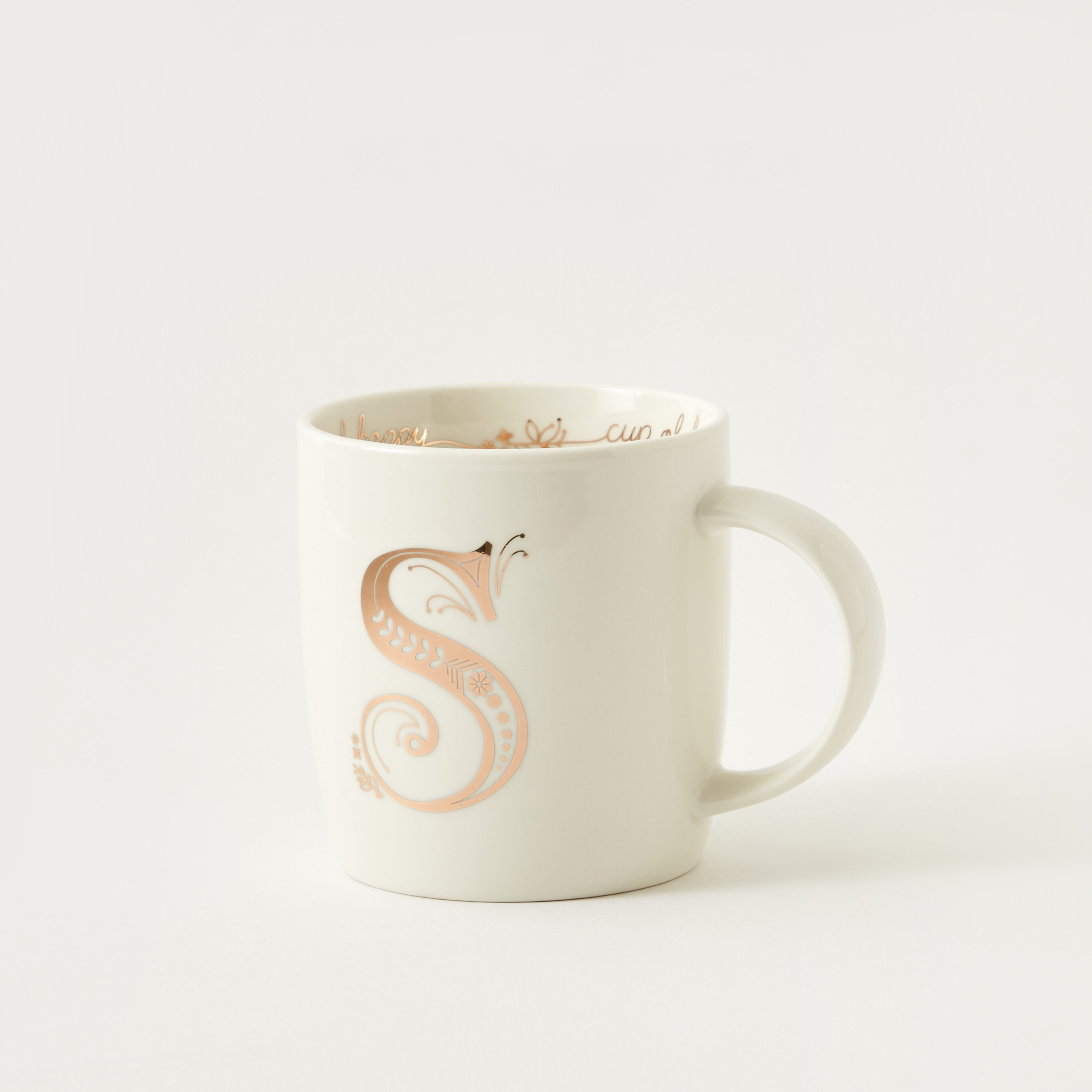 مج خزف صيني بحرف S وطبعات مونوجرام - 350 مل-household-dining-teaandcoffee-mugsandcups-image-2